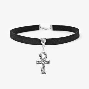 Egypt Ankh Cross Charm Choker 15 inches Necklace